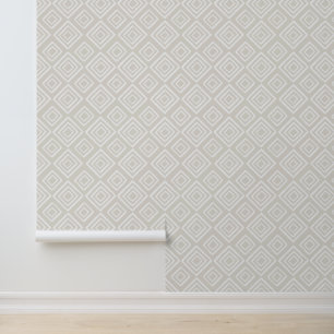 Off White Minimalist Geometric Pattern Wallpaper