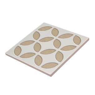 Off-White Ocean Beach Sand Tan Brown Mosaic Art Tile