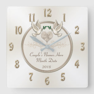 Off White Personalised Wedding Gifts Wedding Clock
