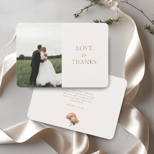 Off-White   Rose Wedding Thank You Card
