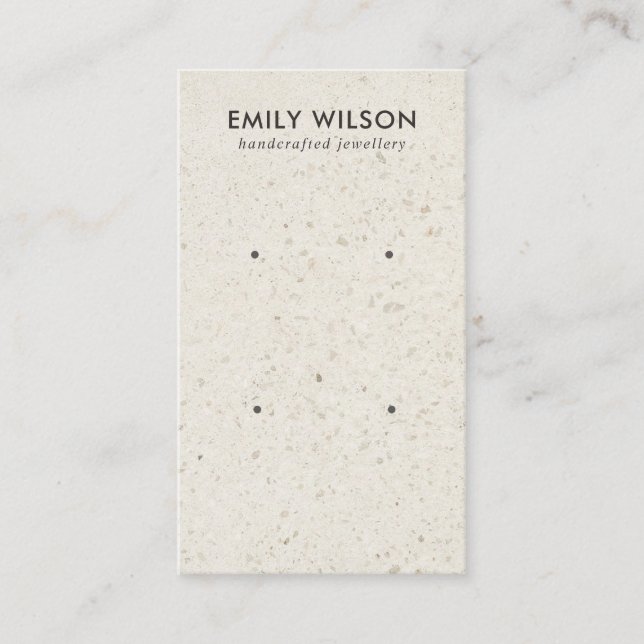 OFF WHITE TERRAZZO 2 STUD EARRING DISPLAY CARD (Front)