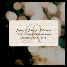Off White Textured Return Address Label Monogram