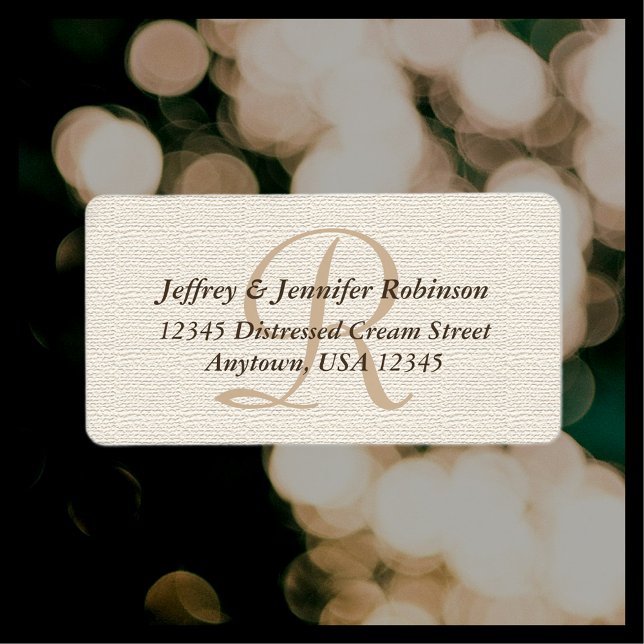 Off White Textured Return Address Label Monogram (Creator Uploaded)