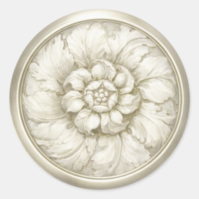Off White Vintage Baroque Embossed Look Seal (Front)