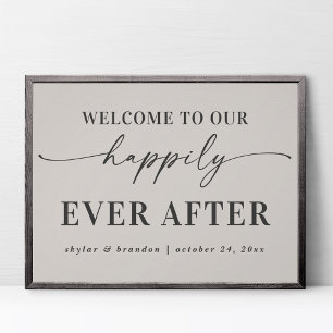 Off-White Welcome To Our Happily Ever After Sign
