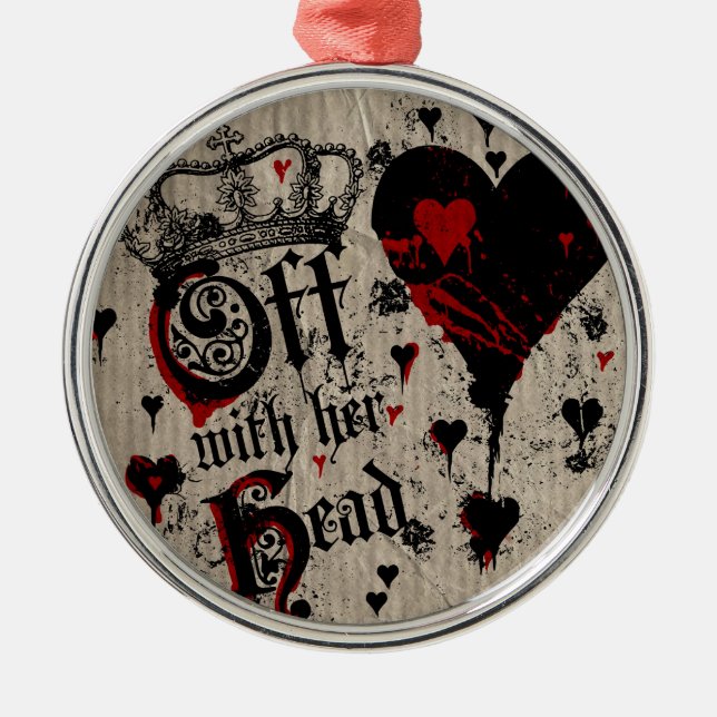 Off With Her Head Metal Tree Decoration (Front)
