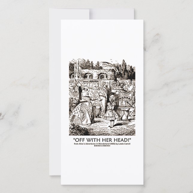 Off With Her Head Wonderland Alice Queen Quote (Front)
