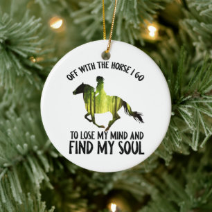 Off With The Horse I Go To Lose My Mind Forest Ceramic Tree Decoration