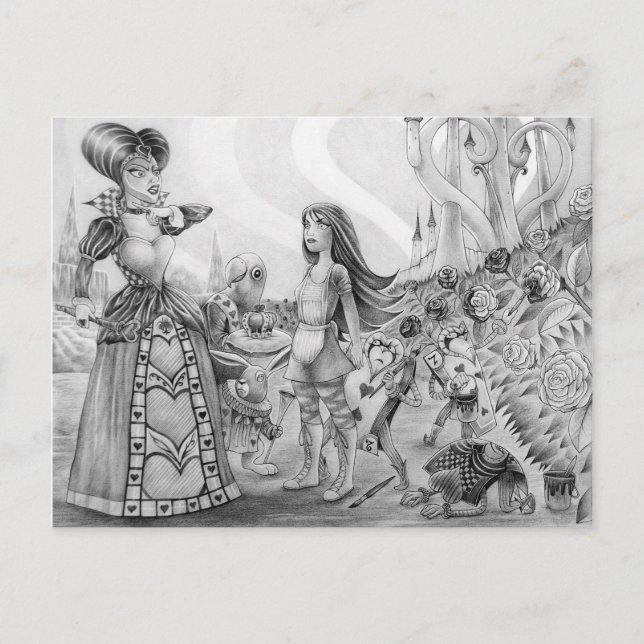 "Off with their heads!" Postcard (Front)