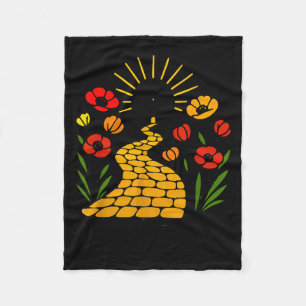 Off Yellow Brick Road Shirt Witch Halloween Fleece Blanket
