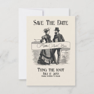 Offbeat Wedding Save the Date, Victorian Date