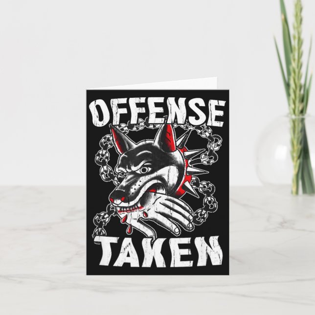 Offence Taken Meme Funny Dog Funny Halloween Card (Front)