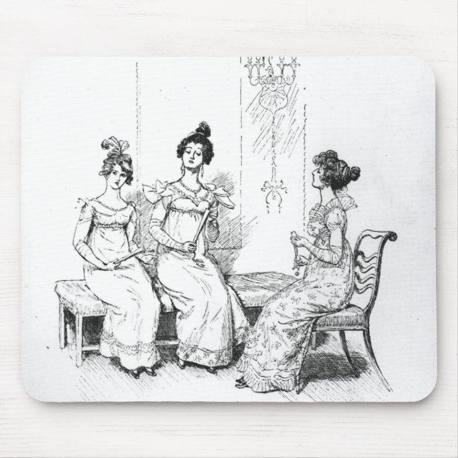Offended two or three young ladies mouse mat (Front)