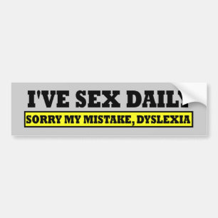 Offensive dyslexia slogan bumper sticker