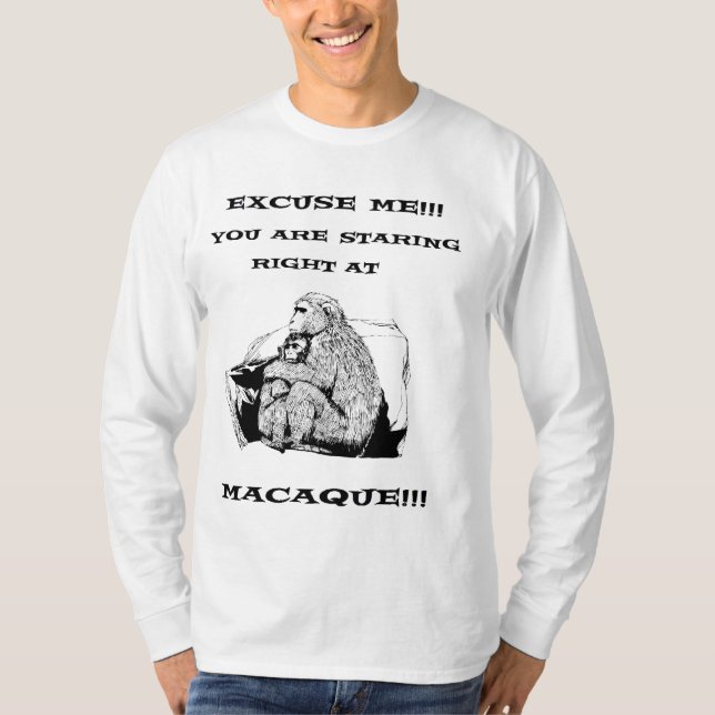 offensive humour Funny Macaque monkey T-Shirt (Front)