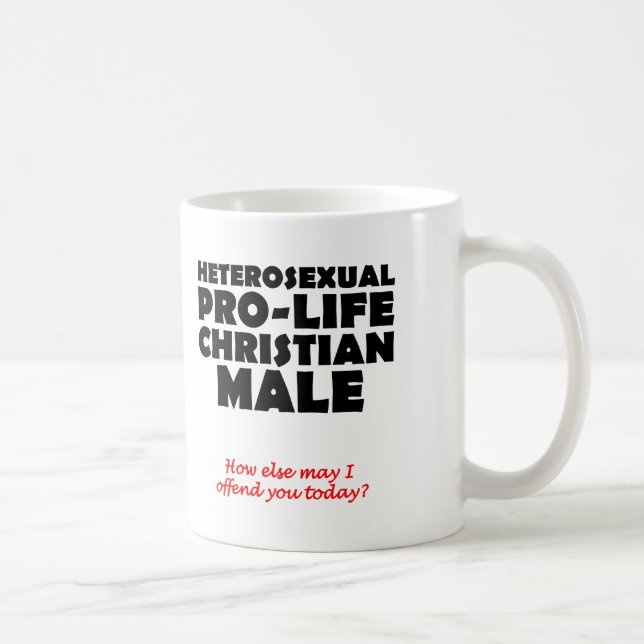 Offensive Prolife Male Christian Mug Humour (Right)