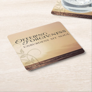 Offering Forgiveness Square Paper Coaster
