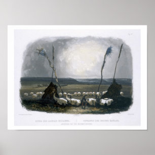 Offering of the Mandan Indians, plate 14 from Volu Poster