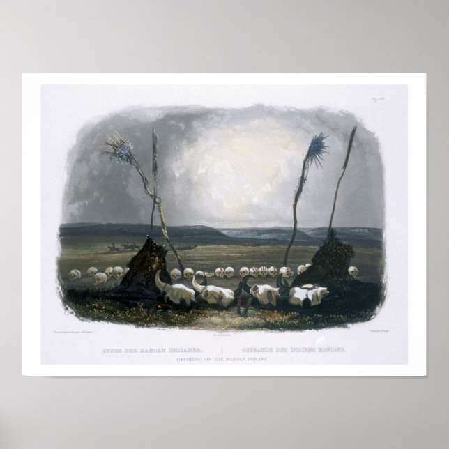 Offering of the Mandan Indians, plate 14 from Volu Poster (Front)
