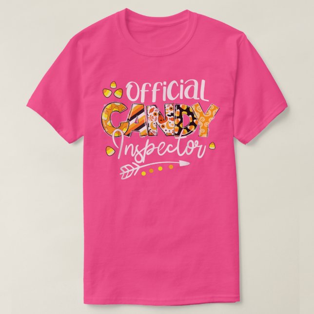 Offical Candy Inspector Candy Corn Kids Halloween  T-Shirt (Design Front)