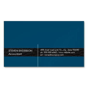 Office Accountant / Leather Trim Magnetic Business Card