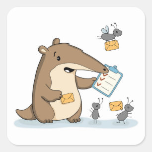 Office Anteater Mail Day Square Sticker