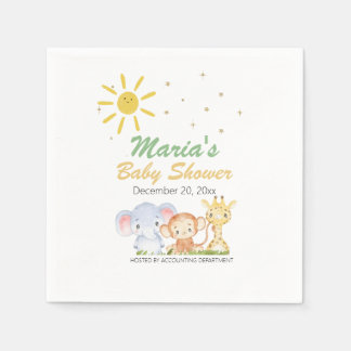 Office Baby Shower Animal Jungle Gender Neutral  Napkin