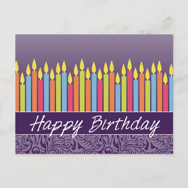 Office Birthday Card with Candles (Front)