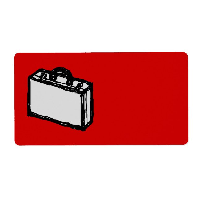 Office Briefcase or Travel Suitcase. Sketch on Red (Front)
