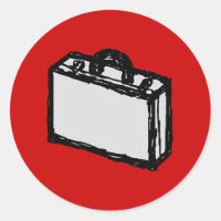 Office Briefcase or Travel Suitcase. Sketch on Red
