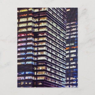 Office buildings at night, Singapore Postcard