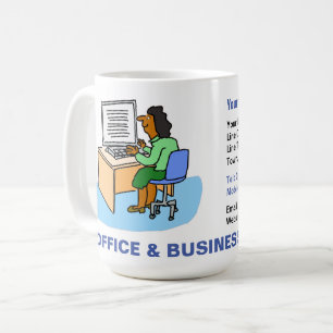 Office & Business Services with Asian Female. Coffee Mug