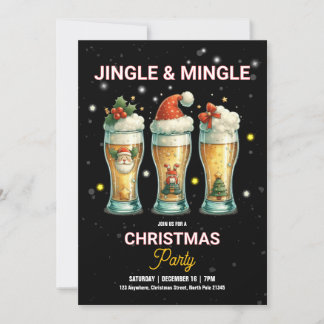 Office Christmas Party Cocktail Drinks Invitation