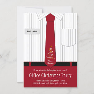 Office Christmas Party Shirt and Tie Invitation