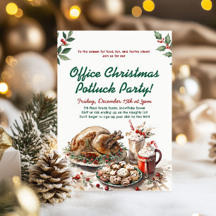 Office Christmas Potluck Holiday Party Invitation