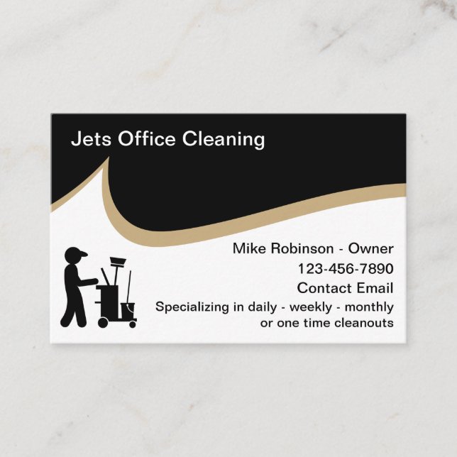 Office Cleaning And Janitorial Services Business Card (Front)