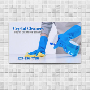 Office Cleaning Maid Services Housekeeping Business Card