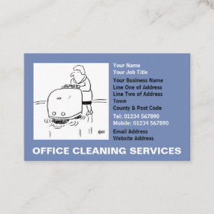 Office Cleaning Services Cartoon Business Card