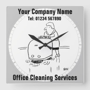 Office Cleaning Services Square Wall Clock