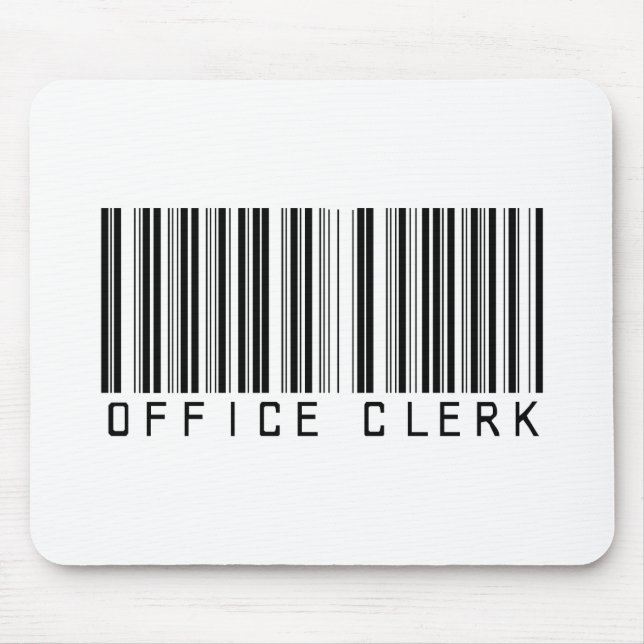Office Clerk Bar Code Mouse Mat (Front)