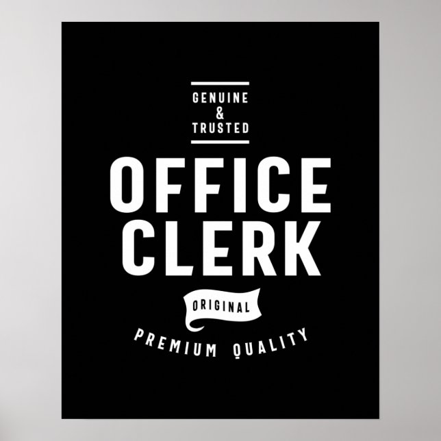 Office Clerk Job Title Gift Poster (Front)