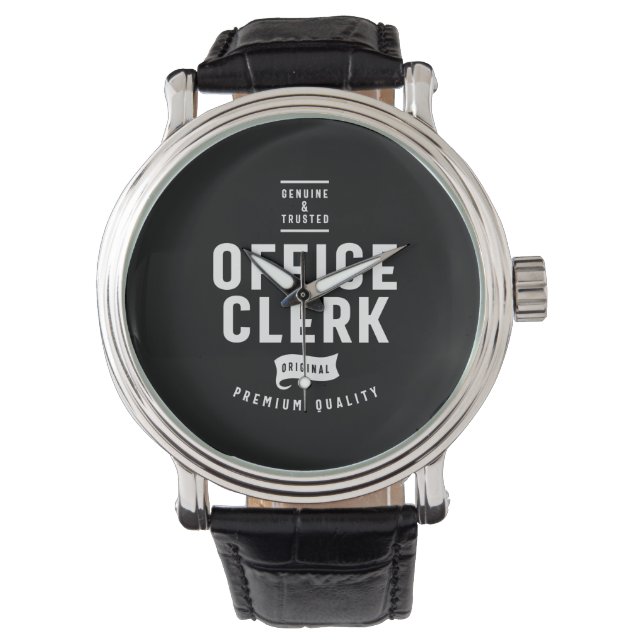 Office Clerk Job Title Gift Watch (Front)