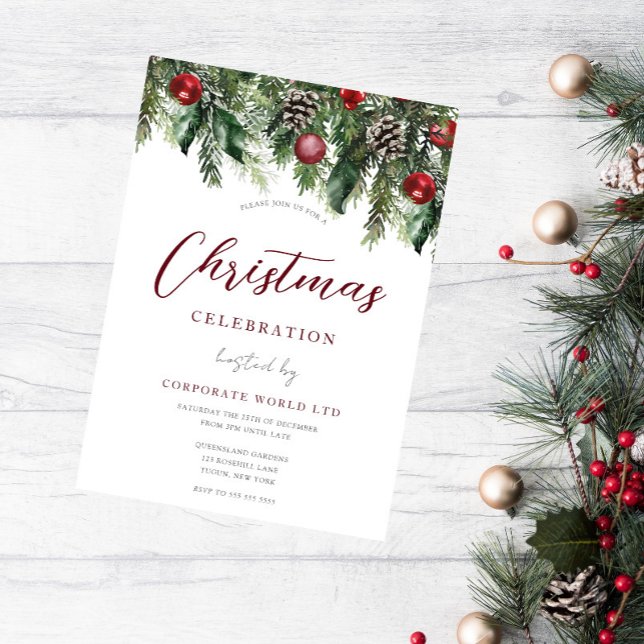 Office Corporate Christmas Party Celebration Invitation (Creator Uploaded)