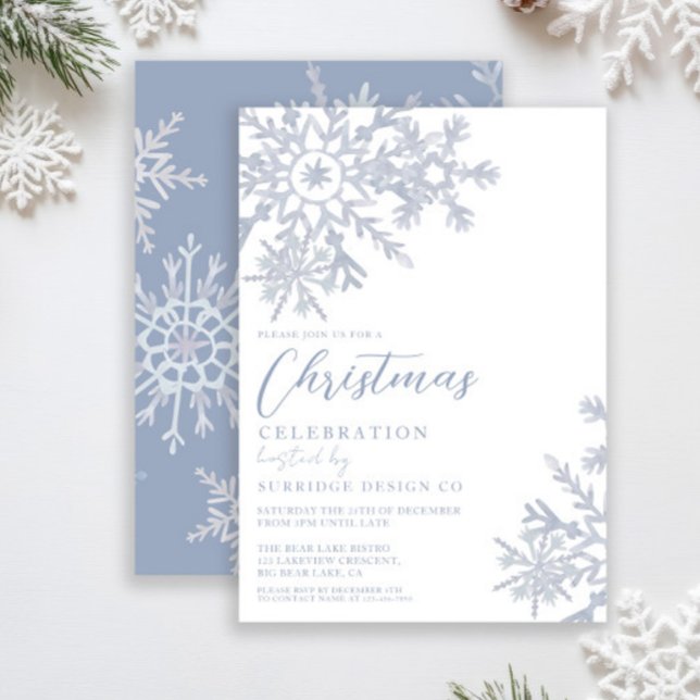 Office Corporate Snowflake Christmas Party  Invitation (Creator Uploaded)