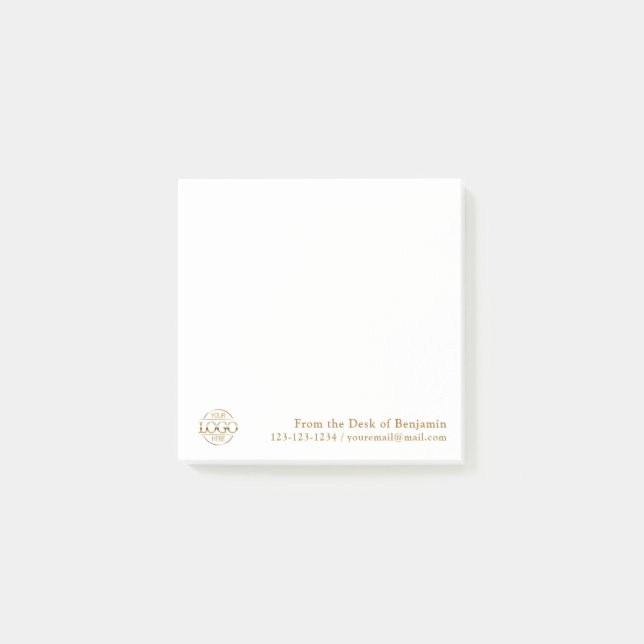 Office Custom Modern Simple Logo From the Desk of Post-it Notes (Front)