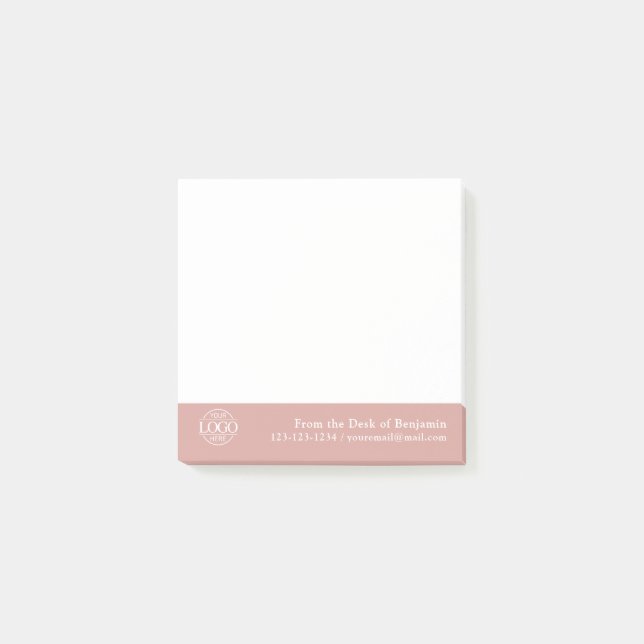 Office Custom Modern Simple Logo From the Desk of Post-it Notes (Front)