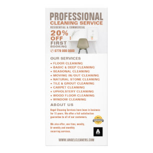 Office Desk, Cleaning Service Price List Rack Card