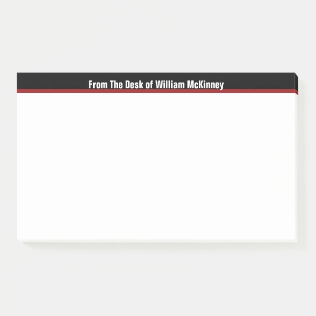 Office Desk Memo Monogram Modern Black,Red,White Post-it Notes (Front)