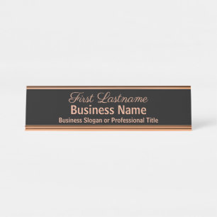 Office Desk Signs Classic Modern Rose Gold Sign