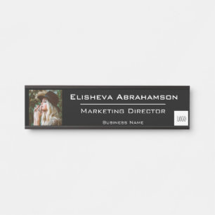 Office Door Name Plate Sign - Black  Photo Picture